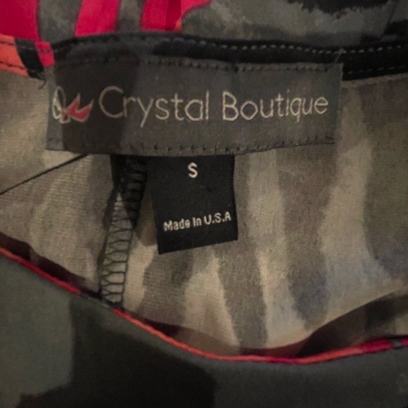 Crystal Boutique Tropical Botanical Print Dress S FREE SHIP - Picture 3 of 5